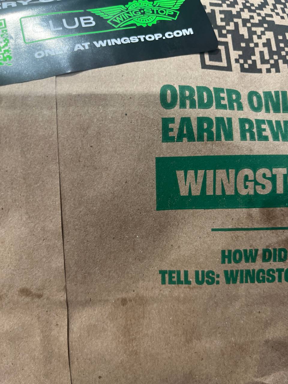 Wingstop takeout bag